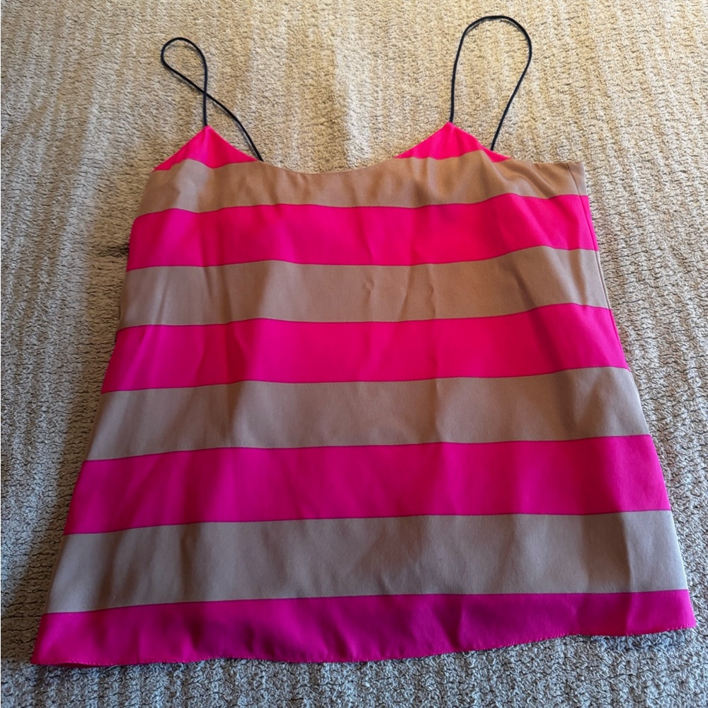 Super cute Tibi spaghetti strap striped top.